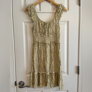 Wild Fable Floral Ruffle Yellow Dress Size Small